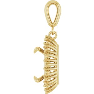 14K Yellow Gold 11x9 mm Oval Pendant Mounting – image 6