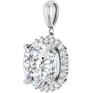 Platinum 14x14 mm Cushion Pendant Mounting – image 3