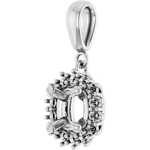 18K White Gold 6x6 mm Cushion Pendant Mounting – image 4