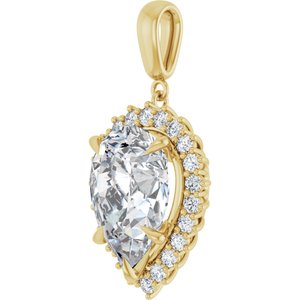 10K Yellow Gold 16x12 mm Pear Pendant Mounting – image 3