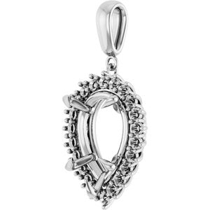 14Kx1 White Gold 16x12 mm Pear Pendant Mounting – image 4