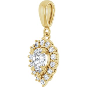 14K Yellow Gold 7x5 mm Pear Pendant Mounting – image 3