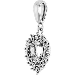 14Kx1 White Gold 7x5 mm Pear Pendant Mounting – image 4