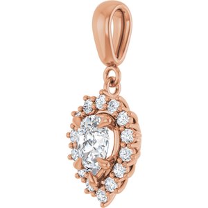 10K Rose Gold 7x5 mm Pear Pendant Mounting – image 3