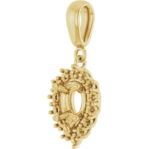 14K Yellow Gold 7x5 mm Pear Pendant Mounting – image 4
