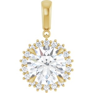 14K Yellow Gold 12 mm Round Pendant Mounting