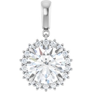 14K White Gold 12 mm Round Pendant Mounting