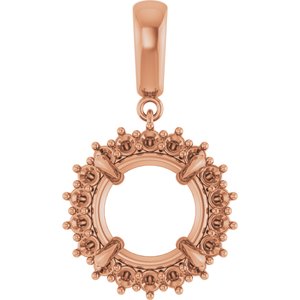 18K Rose Gold 12 mm Round Pendant Mounting – image 2