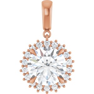 18K Rose Gold 12 mm Round Pendant Mounting