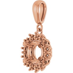 10K Rose Gold 7 mm Round Pendant Mounting – image 4
