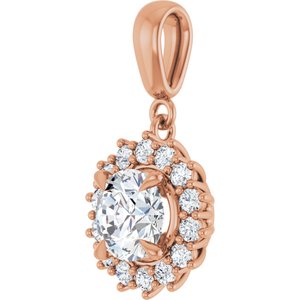 18K Rose Gold 7 mm Round Pendant Mounting – image 3