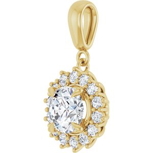 10K Yellow Gold 7 mm Round Pendant Mounting – image 3