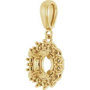 10K Yellow Gold 7 mm Round Pendant Mounting – image 4