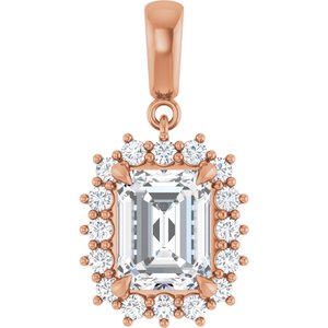 18K Rose Gold 9x7 mm Emerald Pendant Mounting