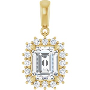 14K Yellow Gold 9x7 mm Emerald Pendant Mounting