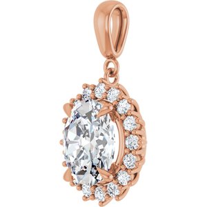 10K Rose Gold 11x9 mm Oval Pendant Mounting – image 3