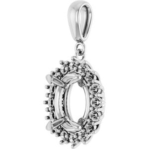 10K White Gold 11x9 mm Oval Pendant Mounting – image 4