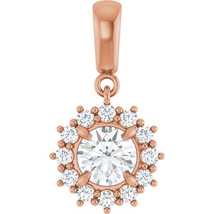 10K Rose Gold 6 mm Round Pendant Mounting