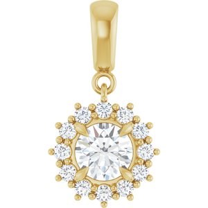18K Yellow Gold 6 mm Round Pendant Mounting