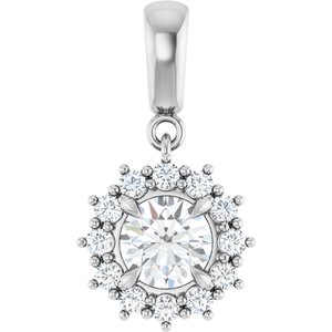 14K White Gold 6 mm Round Pendant Mounting