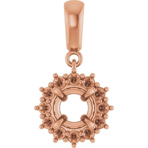 10K Rose Gold 6 mm Round Pendant Mounting – image 2