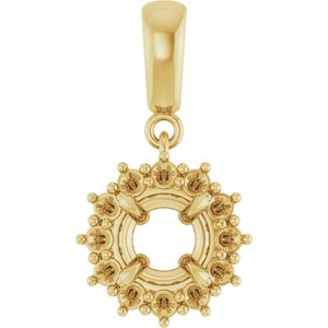 14K Yellow Gold 6 mm Round Pendant Mounting – image 2