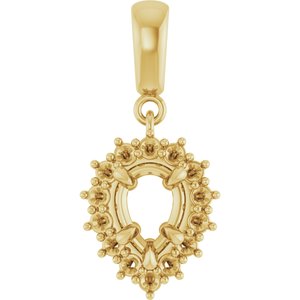 10K Yellow Gold 7x5 mm Pear Pendant Mounting – image 2