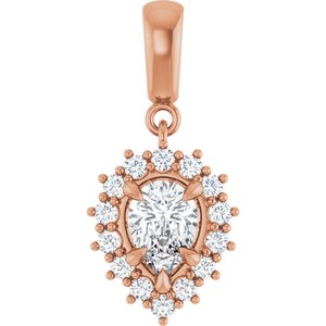 14K Rose Gold 7x5 mm Pear Pendant Mounting