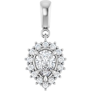 14K White Gold 7x5 mm Pear Pendant Mounting