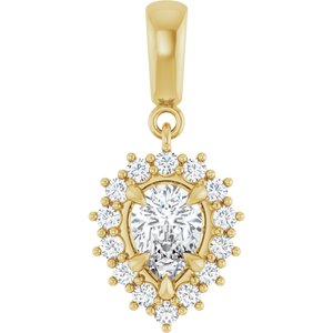 10K Yellow Gold 7x5 mm Pear Pendant Mounting