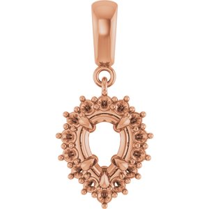 18K Rose Gold 7x5 mm Pear Pendant Mounting – image 2