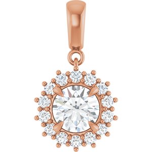 10K Rose Gold 7 mm Round Pendant Mounting