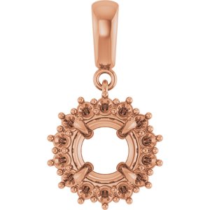 10K Rose Gold 7 mm Round Pendant Mounting – image 2