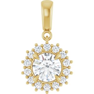 14K Yellow Gold 7 mm Round Pendant Mounting