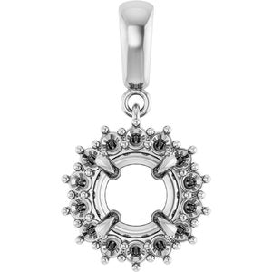 10K White Gold 7 mm Round Pendant Mounting – image 2