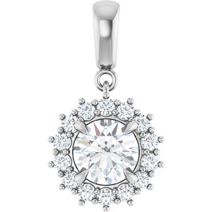 18K White Gold 7 mm Round Pendant Mounting