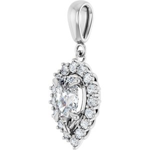 18K White Gold 9x5.5 mm Pear Pendant Mounting – image 3