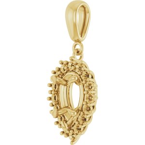 18K Yellow Gold 9x5.5 mm Pear Pendant Mounting – image 4