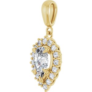 10K Yellow Gold 9x5.5 mm Pear Pendant Mounting – image 3