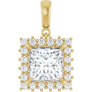 10K Yellow Gold 9x9 mm Square Pendant Mounting
