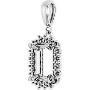 Sterling Silver 10x7 mm Emerald Pendant Mounting – image 4
