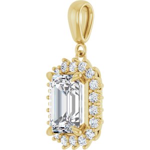 10K Yellow Gold 10x7 mm Emerald Pendant Mounting – image 3