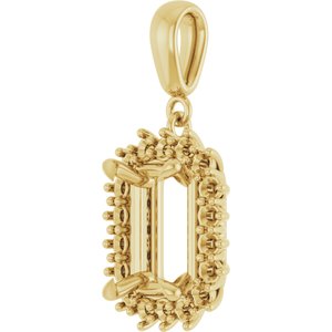 18K Yellow Gold 10x7 mm Emerald Pendant Mounting – image 4