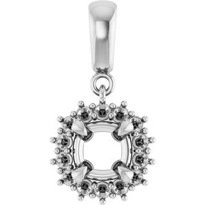 Sterling Silver 5.5x5.5 mm Cushion Pendant Mounting – image 2