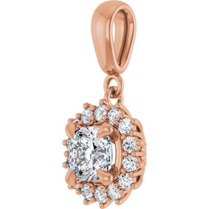 10K Rose Gold 5.5x5.5 mm Cushion Pendant Mounting – image 3