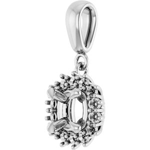 10K White Gold 5.5x5.5 mm Cushion Pendant Mounting – image 4