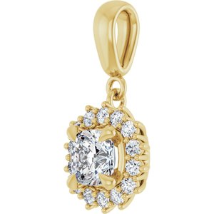 10K Yellow Gold 5.5x5.5 mm Cushion Pendant Mounting – image 3