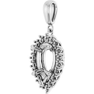 18K White Gold 12x8 mm Pear Pendant Mounting – image 4