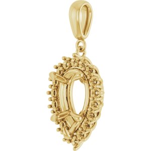 18K Yellow Gold 12x8 mm Pear Pendant Mounting – image 4