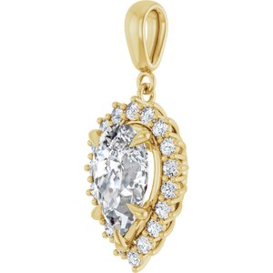 10K Yellow Gold 12x8 mm Pear Pendant Mounting – image 3